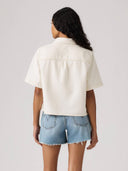 Creme denim blouse logan