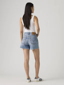 Lichtblauwe denim shorts ribcage