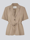 Lichtbruine blazer korte mouw alayamd