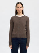 Donkerbruin vest thea ls knit