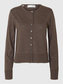 Donkerbruin vest thea ls knit