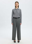 Grijze polo thea ls knit