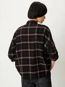 Bruine geruite blouse deliwool