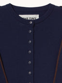 Donkerblauw vest met sjaalkraag