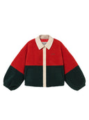 Color blocked sherpa jacket