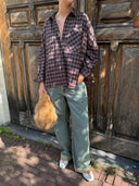 Geruite oversized blouse dina