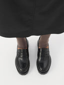 Zwarte leren loafer kenova