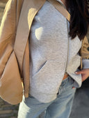 Lichtgrijze scuba zip hoodie wuji