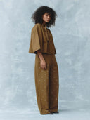 Khaki broek moonflower studs