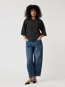 Donkerblauwe barrel jeans abbi