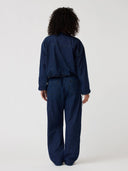 Donkerblauwe denim blouse devi