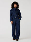 Donkerblauwe denim blouse devi