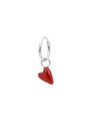 Zilveren oorbel met hartje single heart beat