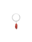 Zilveren oorbel met hartje single heart beat
