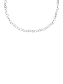 Zilveren ketting linked hearts