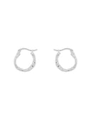 Small Organic Hoop Earrings Silver