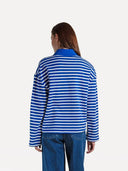 Blauw gestreepte polo simone