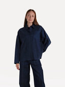 Donkerblauwe blouse axelle
