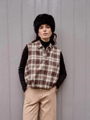 Bruin geruit gilet isabeau