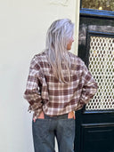 Bruine geruite blouse adrienne