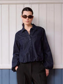 Donkerblauwe denim jacket sandrine