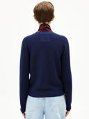 Donkerblauw gebreid vest menaal links links