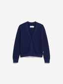 Donkerblauw gebreid vest menaal links links