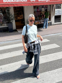 Beige nyka tokyo check blouse