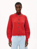 Rood gebreid vest selmaa