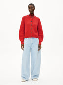 Rood gebreid vest selmaa