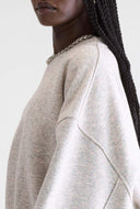 Lichtgrijze gespikkelde sweater fancy