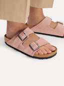 Roze suede sandalen arizona