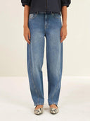 Blauwe jeans begum mid denim pants
