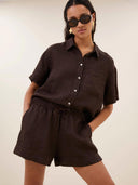 Korte linnen blouse mara