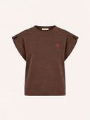 Donkerbruine mouwloze top mason pleats