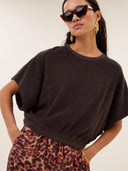 Donkerbruine top nuki slub