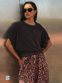 Donkerbruine top nuki slub