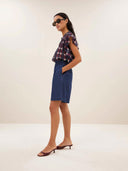 Donkere denim short mack