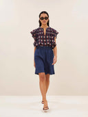 Donkere denim short mack