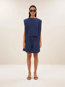 Donkere denim top ginza