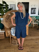 Donkere denim top ginza
