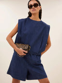 Donkere denim top ginza