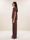 Gestreepte blouse barley tan stripe