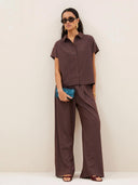 Gestreepte blouse barley tan stripe