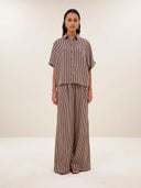 Gestreepte blouse sunny stripe burgundy