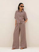 Gestreepte blouse sunny stripe burgundy