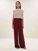 Bordeaux-witte top tobi stripe grain wine