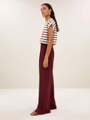 Bordeaux-witte top tobi stripe grain wine