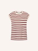Bordeaux-witte top tobi stripe grain wine