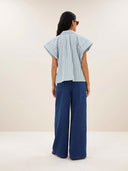 Lichtblauwe blouse pixie sea stripe